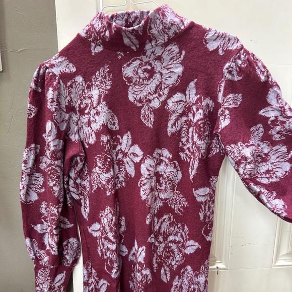 Free People Floral Sweater Dress Size M - Picture 7 of 7